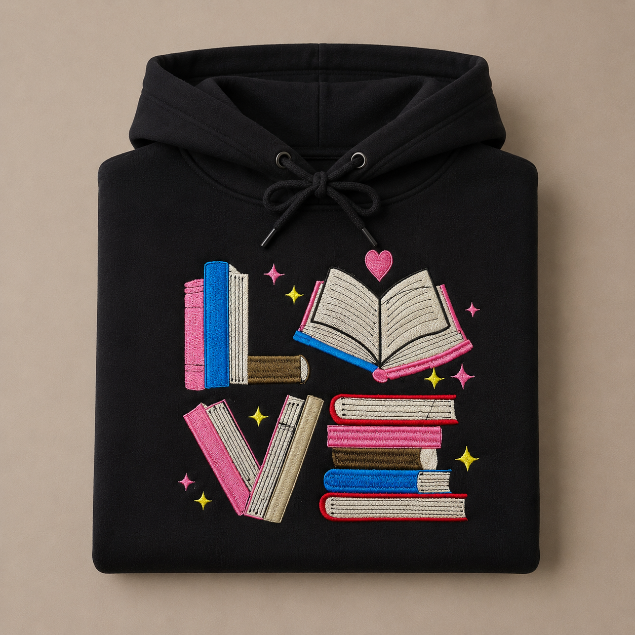 Cozy Book Lover Embroidered Sweatshirt