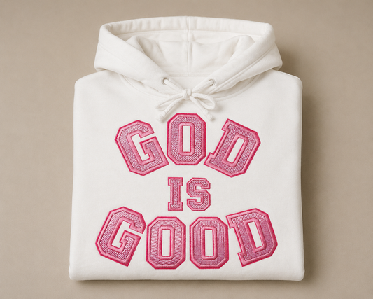 God Is Good Mylar Embroidered Sweatshirt