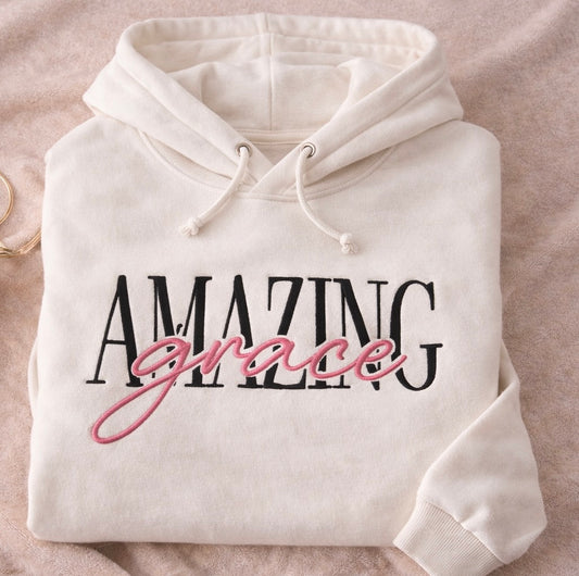 Amazing Grace 3D Puff Embroidered Hoodie