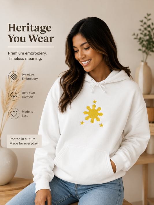 Filipino Sun Embroidered Hoodie