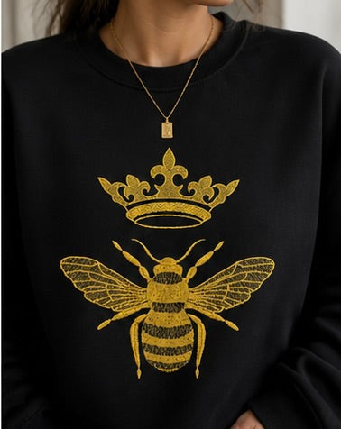 Queen Bee Embroidered Sweatshirt